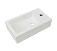 vidaXL Lavabo con agujero grifo rectangular cerámica 46x25,5x12 blanco