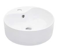 vidaXL Lavabo con Rebosadero Baño Servicio Fregadero Piezas de Fontanería Bricolaje Instalación Decoración Aseo Grifería 36x13 cm Cerámica Blanco