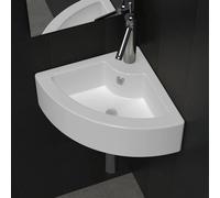 vidaXL Lavabo con rebosadero blanco 45x32x12,5 cm