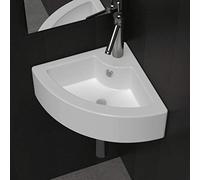 vidaXL Lavabo con rebosadero blanco 45x32x12,5 cm