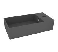vidaXL Lavabo con rebosadero cerámica 49x25x15 cm Gris Oscuro