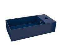 Vidaxl lavabo con rebosadero cerámica azul oscuro