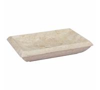 vidaXL Lavabo Mármol 50x35x10 cm Lavamanos baño, colores crema/gris/negro