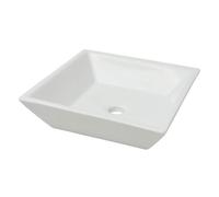 vidaXL Lavabo moderno cuadrado de cerámica 41,5x41,5x12 cm blanco
