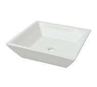 vidaXL Lavabo cuadrado de cerámica 41,5x41,5x12 cm blanco