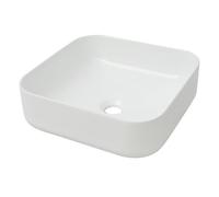 vidaXL Lavabo cuadrado moderno de cerámica blanco 39x39x13,5 cm