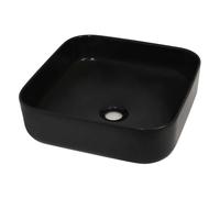 Vidaxl lavabo cuadrado de cerámica negro 38x38x13,5 cm