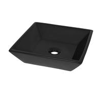 vidaXL Lavabo de cerámica cuadrado 41,5x41,5x12 cm Negro