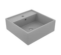 vidaXL Lavabo Cuadrado Rebosadero de Cerámica Mate 41x41 cm Vasija Color matte dark grey, matte dark green, matte pink y mas