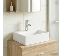 VidaXL: Lavabo con grifo y desagüe, acabado cromado