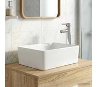 vidaXL Lavabo de baño con grifo y desagüe Cromado 40,5 x 30,5 x 13 cm
