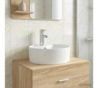 VidaXL: Lavabo con grifo y desagüe, acabado cromado