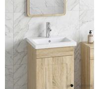 vidaXL Lavabo de baño con grifo y desagüe Cromado 42 x 40 x 16,5 cm