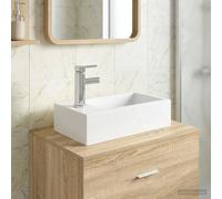 vidaXL Lavabo de baño con grifo y desagüe Cromado 45,5 x 25,5 x 13 cm