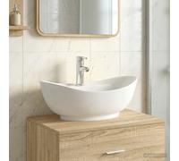 vidaXL Lavabo de baño con grifo y desagüe Cromado 59 x 35 x 21 cm