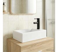 VidaXL: Lavabo con grifo y desagüe, color mate