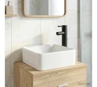 VidaXL: Lavabo con grifo y desagüe, color mate