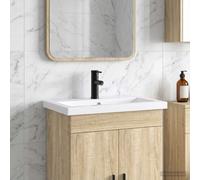 vidaXL Lavabo de baño Negro Mate 61 x 40 x 16,5 cm Metal
