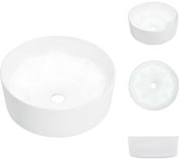 vidaXL Lavabo de cerámica blanco, 36 x 14 cm - Lavabo para baño