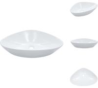 vidaXL Lavabo de cerámica blanco, 58,5 x 39 x 14 cm - Lavabo para baño