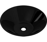 vidaXL: Lavabo de cerámica, color negro, forma redonda