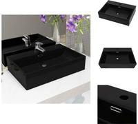 vidaXL Lavabo de cerámica con orificio para grifo, 76 x 42,5 x 14,5 cm - Lavabo para baño