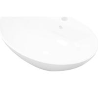 vidaXL: Lavabo de cerámica oval de lujo con desbordamiento y orificio para grifo