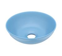 Vidaxl lavabo de cuarto de baño redondo cerámica azul claro