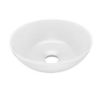 vidaXL Lavabo de cuarto de baño redondo cerámica blanco mate