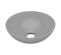 vidaXL Lavabo de cuarto de baño redondo — Cerámica gris claro