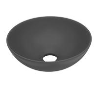 vidaXL Lavabo de cuarto de baño redondo cerámica gris oscuro