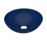vidaXL Lavabo de Cuarto de Baño Redondo de Cerámica Lujo Tocador Multicolor 28x10 cm Azul Oscuro