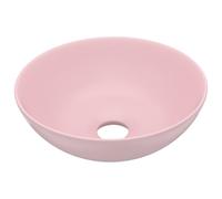vidaXL Lavabo de Cuarto de Baño Redondo de Cerámica Lujo Tocador Multicolor 28x10 cm Rosa Mate