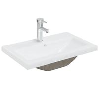 vidaXL Lavabo de encastrar con grifo, 61x39x18 cm, cerámica, blanco