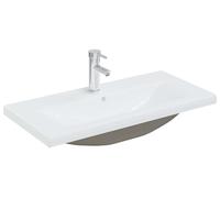 vidaXL Lavabo de encastrar con grifo, 81x39x18 cm, cerámica, blanco