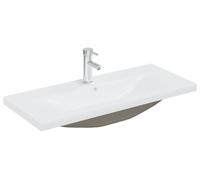 vidaXL Lavabo de encastrar con grifo, 91x39x18 cm, cerámica, blanco
