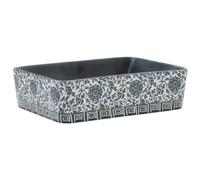 vidaXL Lavabo de encimera rectangular cerámica negro/azul 46 x 35,5 x 13 cm