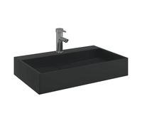 vidaXL Lavabo de fundición de mineral/mármol 60x38x11 cm Negro mate