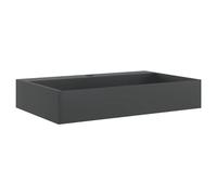 vidaXL Lavabo de fundición de mineral/mármol 60x38x11 cm Negro Mate