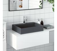 vidaXL Lavabo de fundición de mineral/mármol antracita 50x38x13 cm