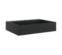 vidaXL Lavabo de encimera de fundición de mineral/mármol Negro mate 50x38x11 cm