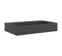 vidaXL Lavabo de fundición de mineral/mármol 60x38x11 cm Negro Mate