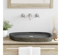 vidaXL Lavabo de lavado Piedra de río Gris 65 x 50 x 6 cm