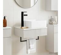 vidaXL Lavabo de Lavado Montado en la Pared Blanco Brillante