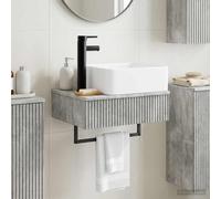 vidaXL Lavabo de pared, color gris cemento, 50 x 41 x 39 cm