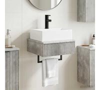 vidaXL Lavabo de Lavado Montado en la Pared Gris Hormigón