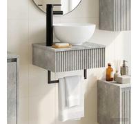 vidaXL Lavabo de Lavado Montado en la Pared Gris Hormigón