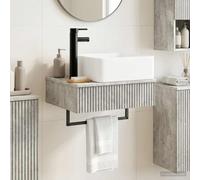 vidaXL Lavabo de Lavado Montado en la Pared Gris Hormigón