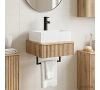 vidaXL Lavabo de Lavado Montado en la Pared Roble artisan
