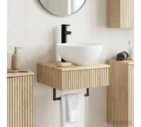 vidaXL Lavabo de Lavado Montado en la Pared Roble Sonoma